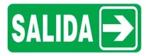 Comprar Carteles Salida Señalética Industrial Señalización 14 X 41 Color Salida Flecha Derecha