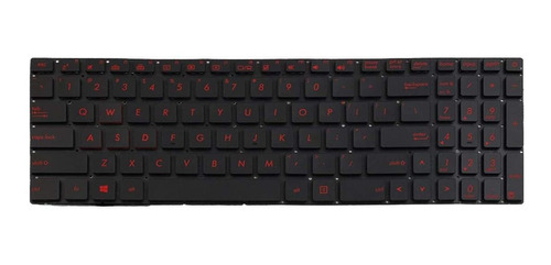 Teclado Retroiluminado Rojo Para Asus Rog Gl552 Gl552j Negro