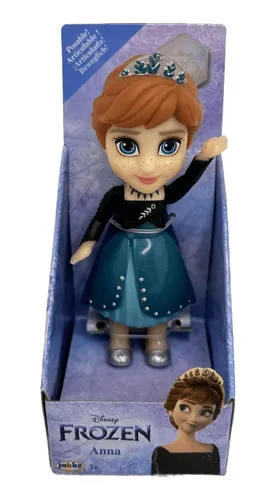 Mu eca Frozen Ana 10cm Vestido Verde Tapimovil