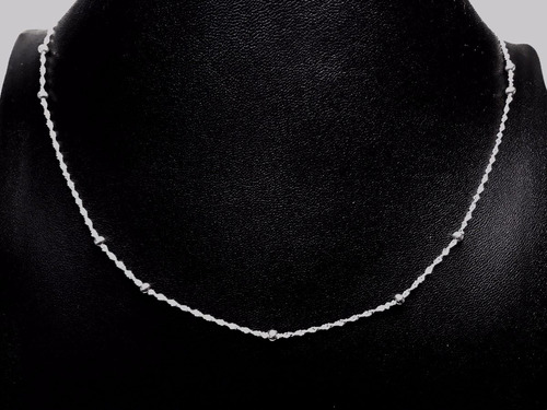 Collar Gargantilla Plata925 Cadena Singapur Bolitas 3mm 45cm