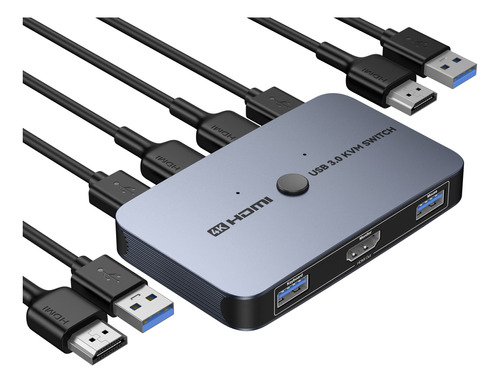 Conmutador Kvm, Conmutador Kvm De Aluminio Ablewe Hdmi, Inte