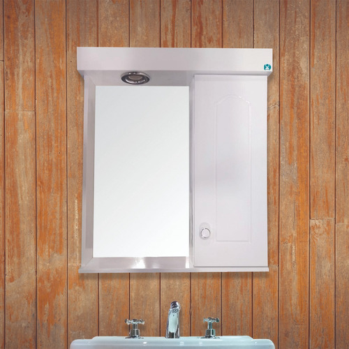 Imagen 3 de 9 de Botiquín De Baño Espejo 50 Cm Blanco Con Luz Envio Gratis