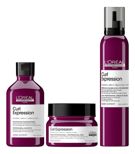 Shampoo Hidratante+mascarilla+ Mousse Loreal Curl Expression