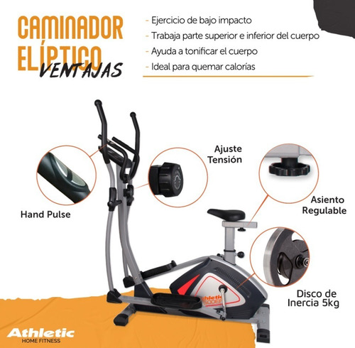 Imagen 5 de 9 de Caminador Elíptico Athletic 500ea + Mini Bike Jy-8207 Mg
