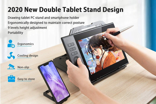 Estante P/ Tablet Frunsi, 9 Niveles De Altura, Plegable,gris
