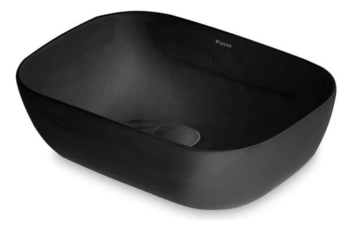 Bacha Para Baño Black Negra Porcelana Rectangular Piazza