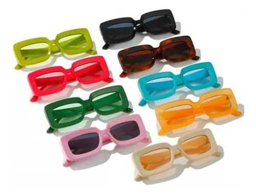 Gafas De Sol Rectangulares Retro De Los Años 90 De 2 Piezas