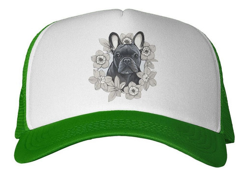 Gorra Bulldog Frances Con Flores