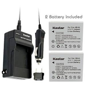 Kastar Batería (2-pack) Y El Kit Cargador Para Canon Nb-4l, 