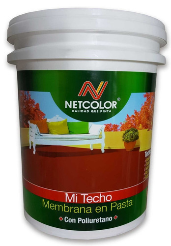 Membrana En Pasta  Poliuretano 20kg Mi Techo Netcolor