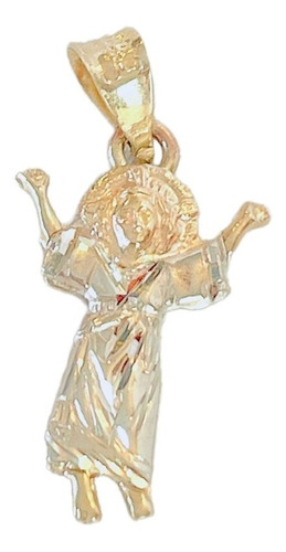 Dije Divino Niño Md Figura 1.7 Cm Vestido Oro Blanco Oro 10k