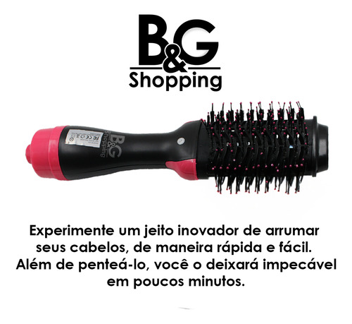 Escova Profissional De Cabelo 3 Em 1 Seca Alisa E Modela
