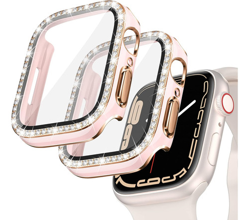 2 Fundas Bling Para Apple Watch Series 3/2/1 38mm - Rosa