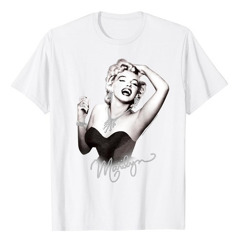 Marilyn Monroe Camiseta Glamurosa En Blanco Y Negro