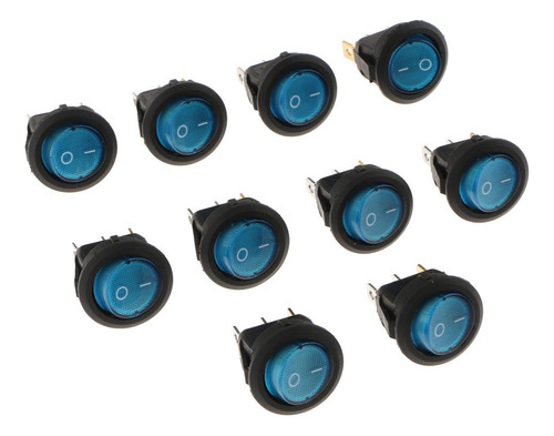 Interruptor De Botón Pulsador De Encendido / Apagado Azul