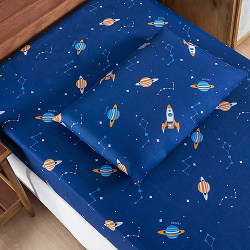 Jogo De Cama Infantil Solteiro Estampado Menina/menino 3pçs Cor Galaxia Desenho Do Tecido Bouti
