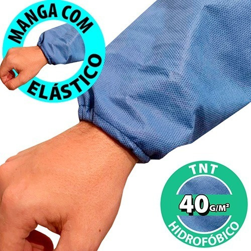 10 Jaleco Avental Cirurgico Descartável +20 Máscara Lavavel