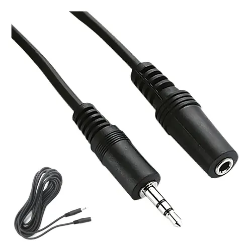comprar Cabo Extensor Extensao Fone P2 Macho X Femea 5 Metros Preto