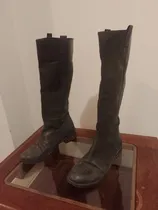 Comprar Botas De Cuero Gris Oscuro De Mujer