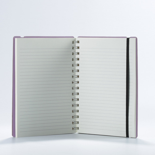 Cuaderno Studio A5 Rayado 80 Hojas Cuero Reciclado Duradero Color Lila