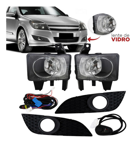 Kit Farol De Milha Neblina Vectra 2009 2010 2011 Completo