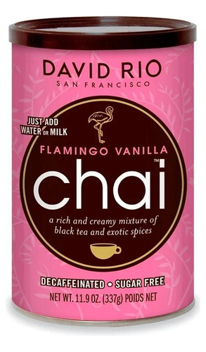 David Rio Chai Flamingo Vanilla Lata 337g Decaf Sugar Free