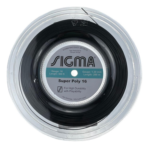 Corda Sigma Super Poly 1,30mm Preto Rolo Com 200 Metros