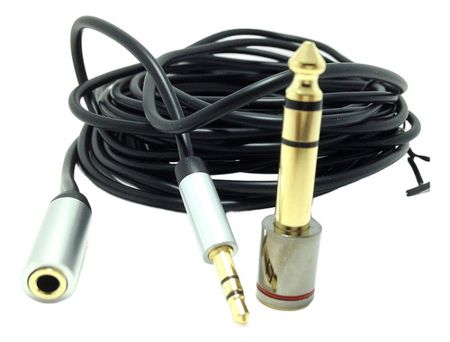 Cable Extensor Para Audífonos 5,5 Mts + Convertidor Plug 1/4