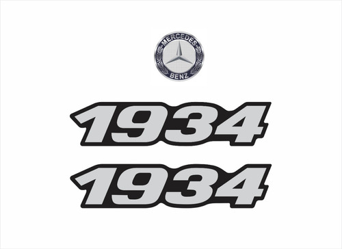 Adesivos Compatível Mercedes Benz 1934 Emblema Resinado 87