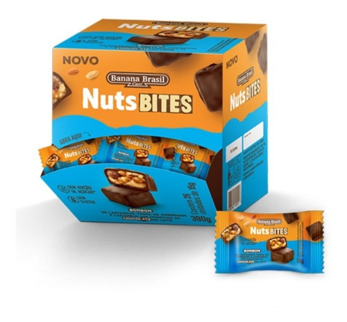 Bombom De Castanhas Nutsbites Chocolate Caixa 26x15g Sabores Sabores Chocolate Ao Leite