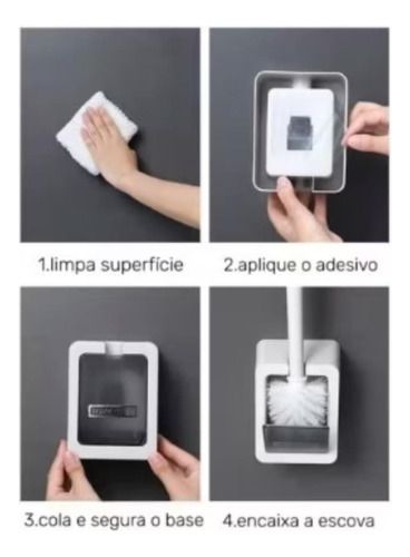 Escova Sanitária Com Alto Adesivo Na Parede