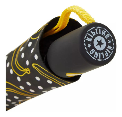 Paraguas Clásico Kipling Ac 8138 Negro Con Diseño Platanos Negro Platanos