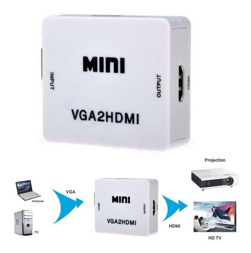Convertidor Adaptador De Vga A Hdmi Con Audio 1080p En Lince