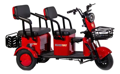 Triciclo Elétrico De Carga Ou 2 Pessoas 800w Com Bagageiro Cor Ve...