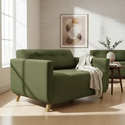 Sillon Ismael 2 cuerpos pana — vista frontal