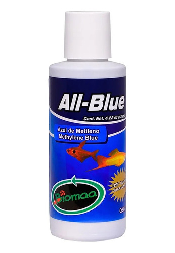 5 Pzs Azul De Metileno All Blue 125 Ml Biomaa Peces Acuario