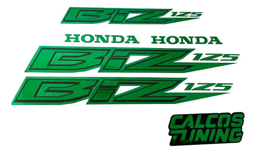 Calco Honda Biz 125 Verde Cromado