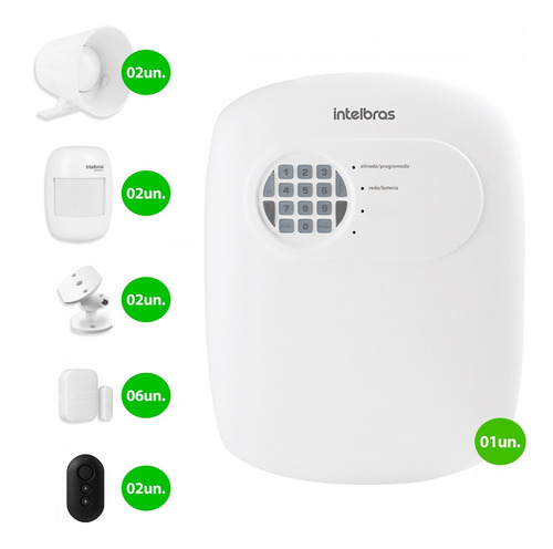 Imagem 2 de 7 de Kit Central Alarme Intelbras Anm 3004 S/fio 8 Sensores Tf