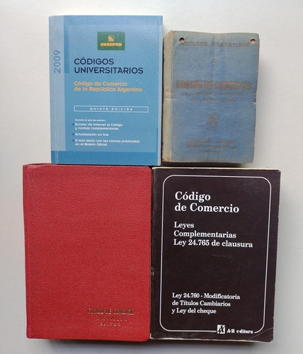 Lote De 4 Ediciones Del Código De Comercio Argentino