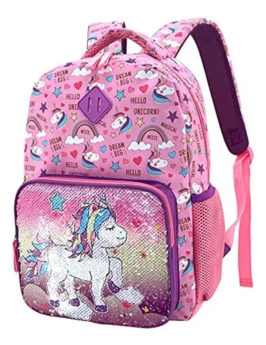 Mochilas de unicornio sales con lentejuelas reversibles