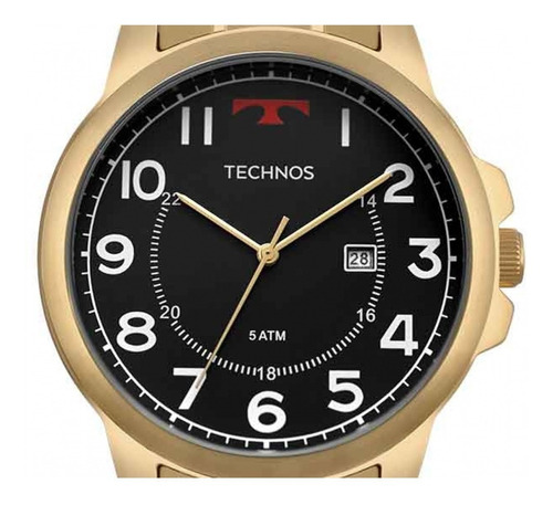 Relógio Technos Masculino Classic 2115mpa/4p Aço Dourado Cor do fundo Preto