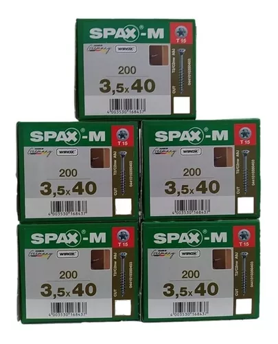 5 Cajas Tornillos Spax-m 3.5 X 40 Para Mdf (200 Pz Por Caja)