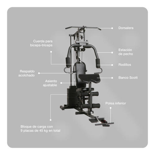Gimnasio Multifuncional Bodytrainer Hg-321 Negro