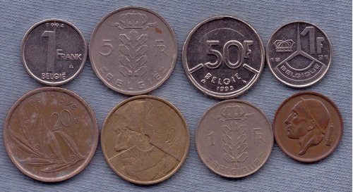 Belgica 1950 - 1990 * 8 Monedas * Oferta!!!