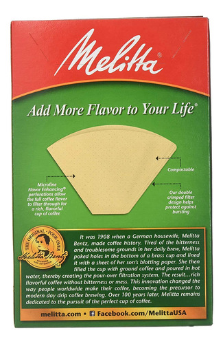 Melitta Filtros De Café Cónicos, Marrón Natural #4, 100 ...