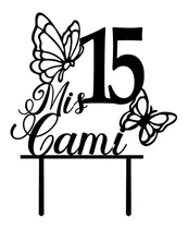 Comprar Cake Topper Adorno Torta 15 Mariposas Personalizado Nombre