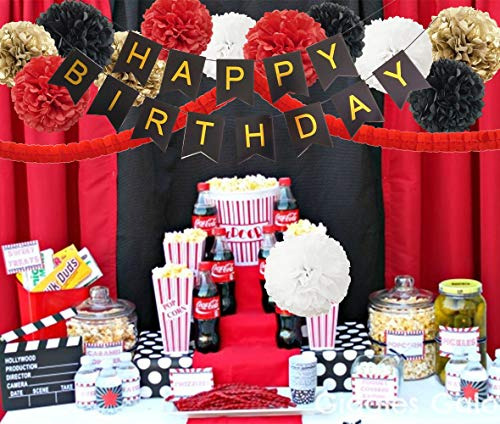 Inby Mickey Minnie Mouse Red Black Gold White Happy Birthday