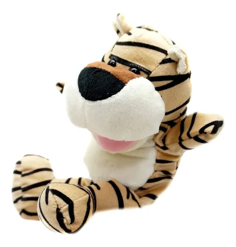 Titere Mano Peluche Tigre Patas Largas Selva Felino Juguetes