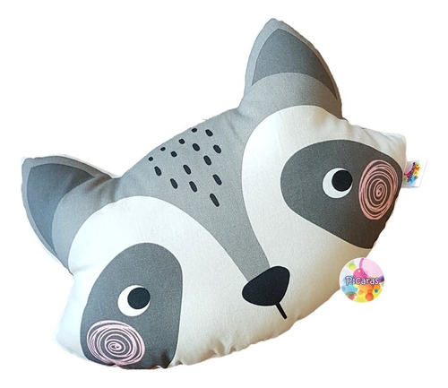 Almohadón Infantil Tigre León Panda Mapache Almohadones Deco