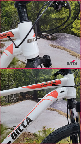 Bicicleta Bitta Vulcano Rodado 29 Mtb Aluminio 6061 Hidroformado Cableado Interno Shimano 21 Velocidades Suspensión Con Bloqueo Frenos A Disco Talle L Color Bianco Con Cubiertas Maxxis